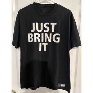 WWE The Rock Just Bring It Mens Black T-Shirt Brahma Bull Wrestling Authentic